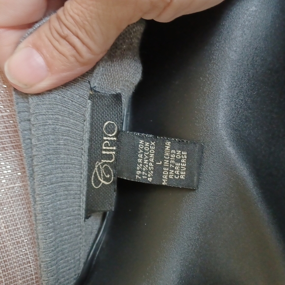 Cupio Light Grey Open Front Draped Cardigan Size L - Picture 5 of 5